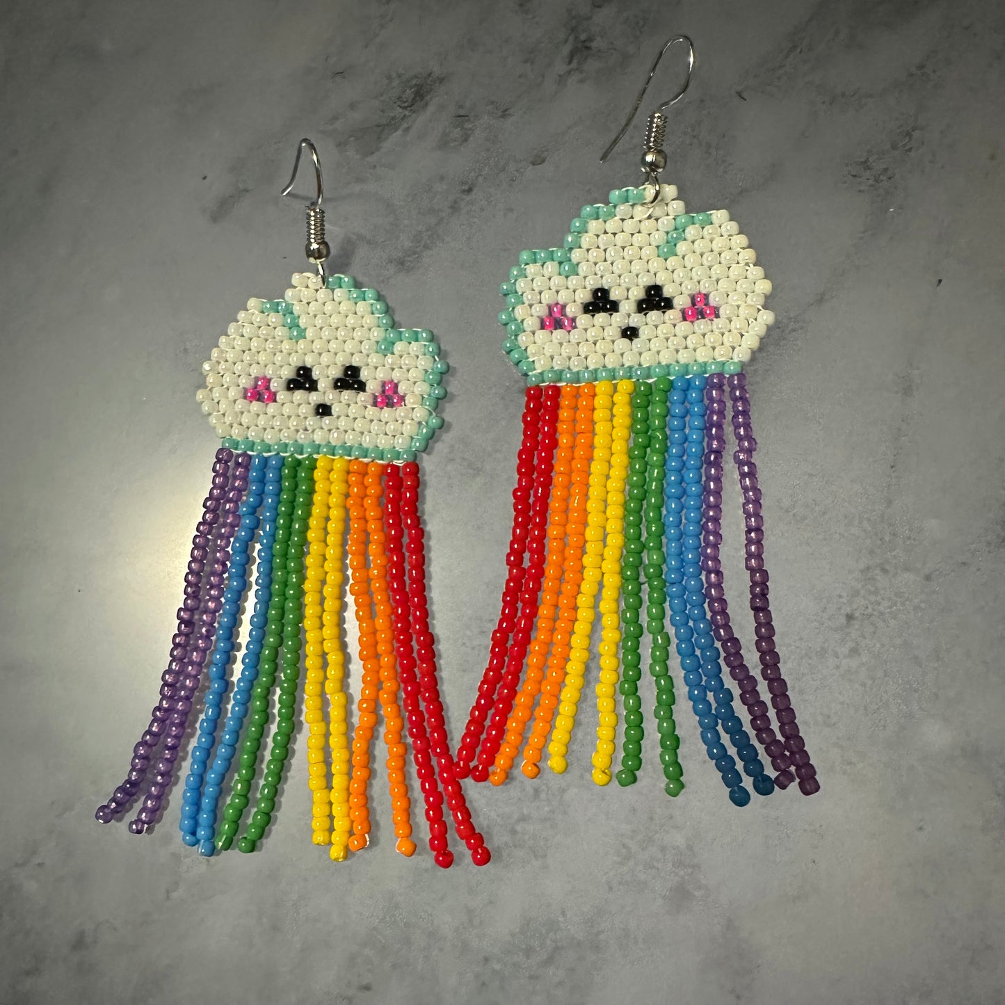 Rainbow cloud earrings