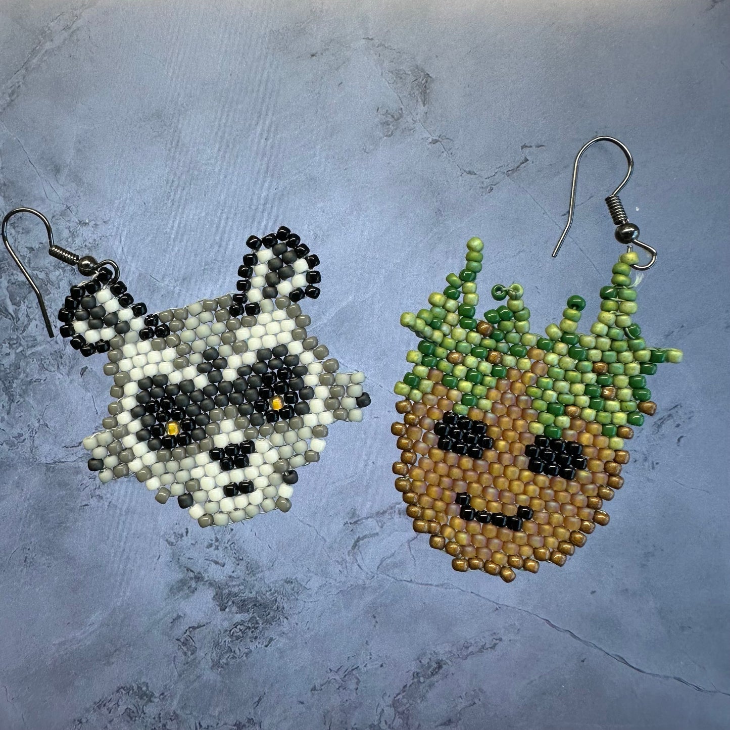 Baby Groot and Rocket Racoon earrings