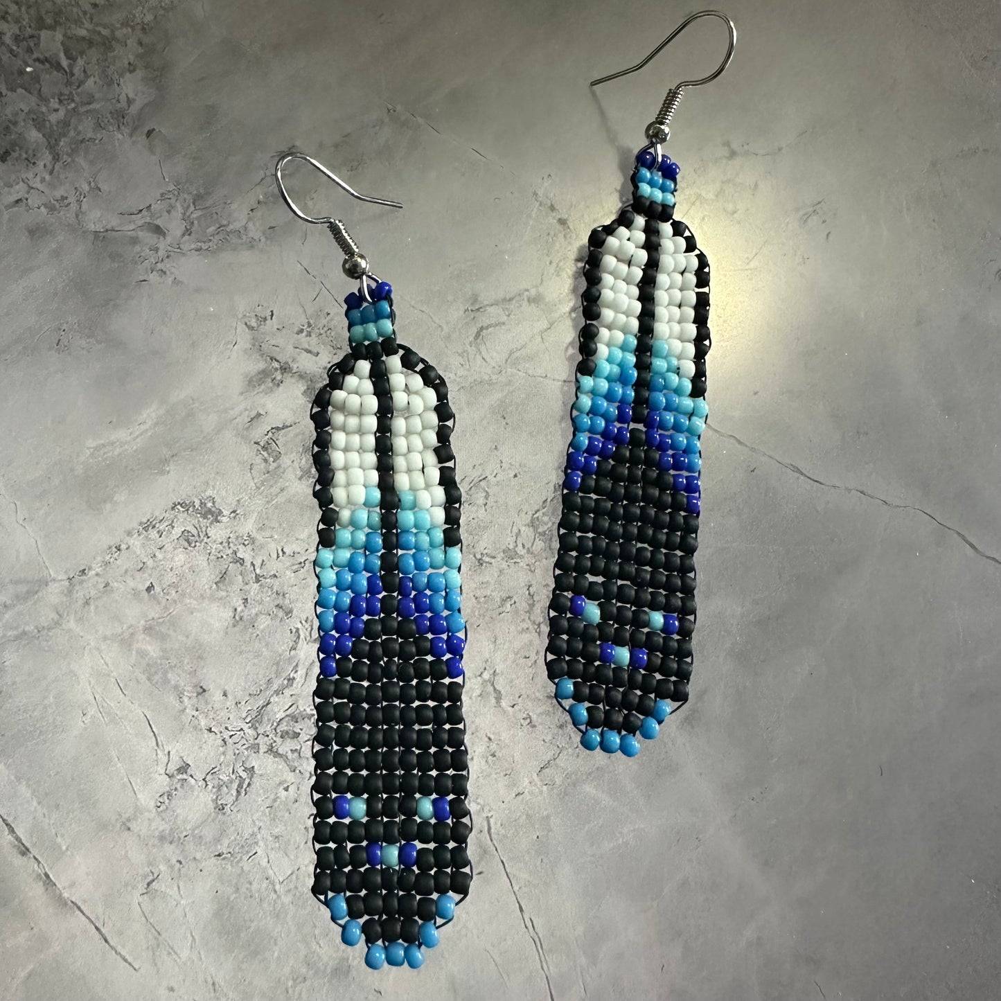 Beaded feather earrings