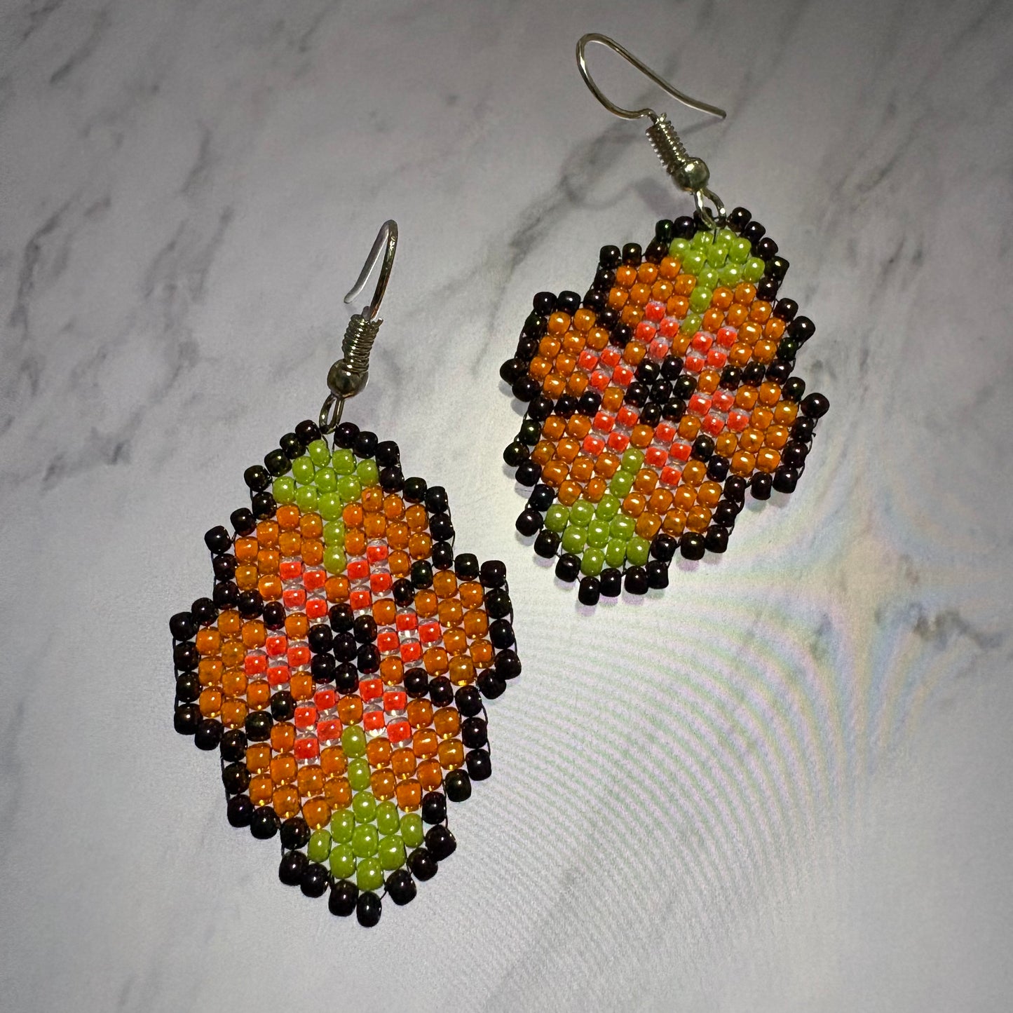 Beaded petit point flowers