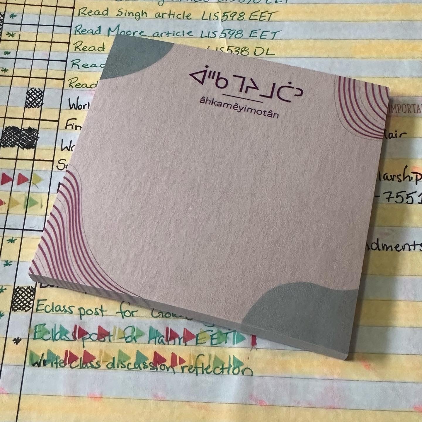 Âhkamêyimotân post it notes