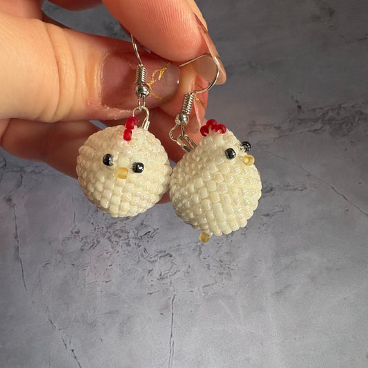 3D beaded chickens