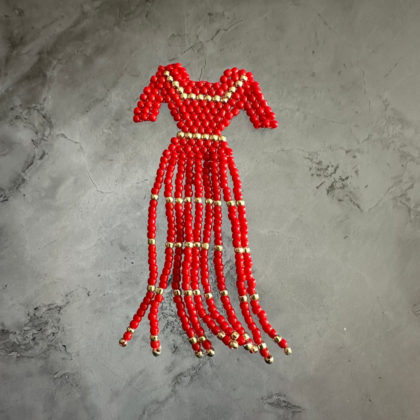 Beaded Red Dress Pins/Magnets