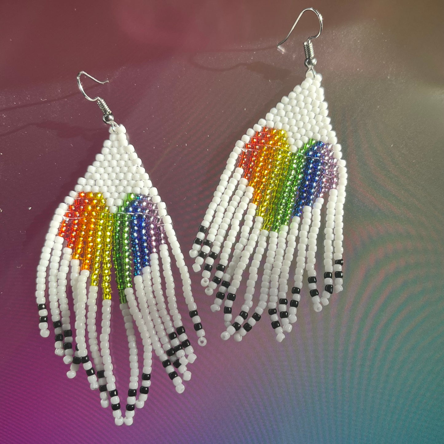 Fringe rainbow hearts
