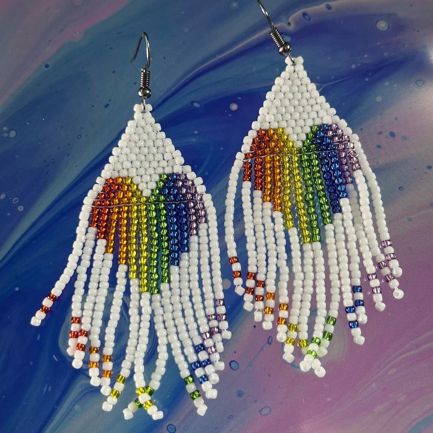 Fringe rainbow hearts