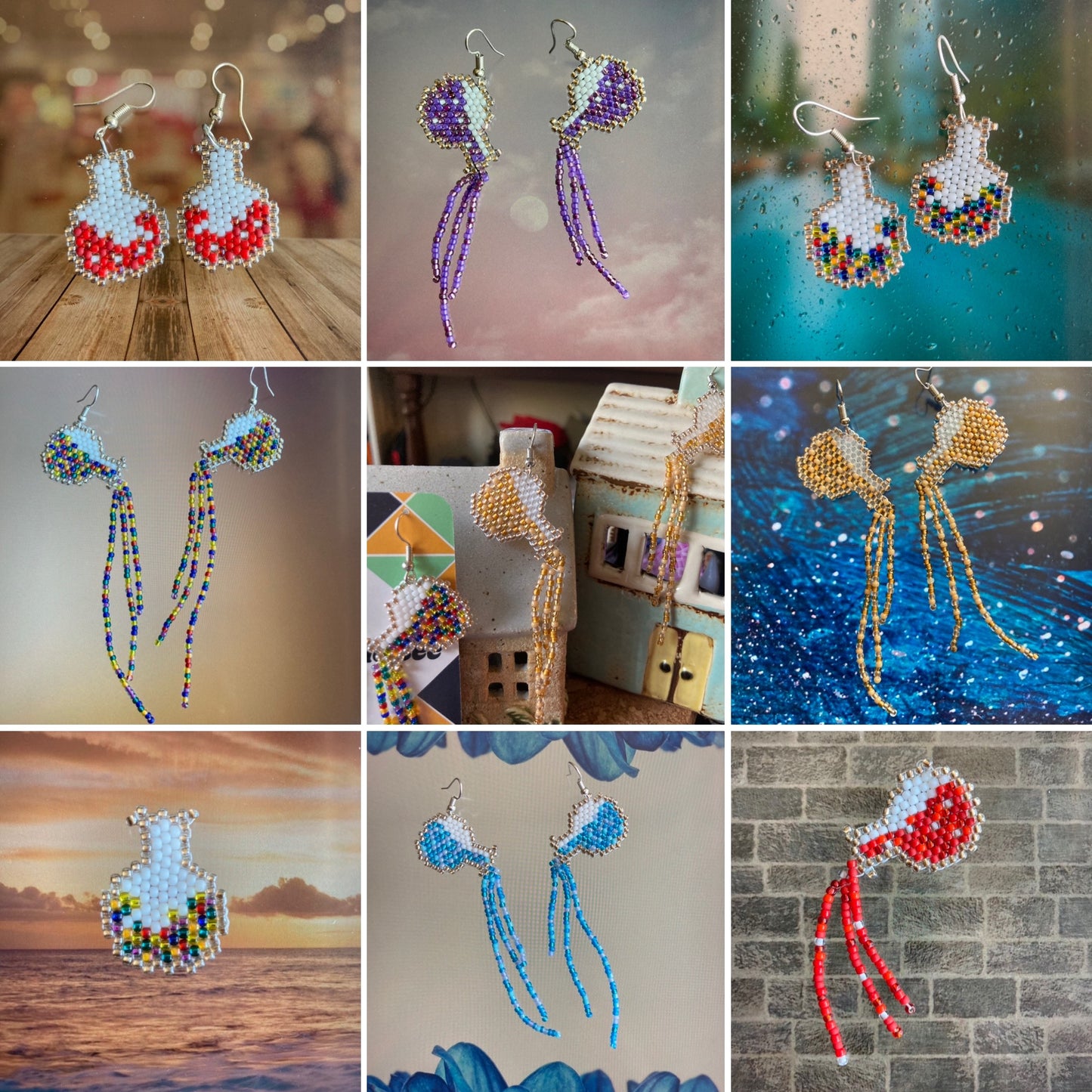 Beaded potion earring sets