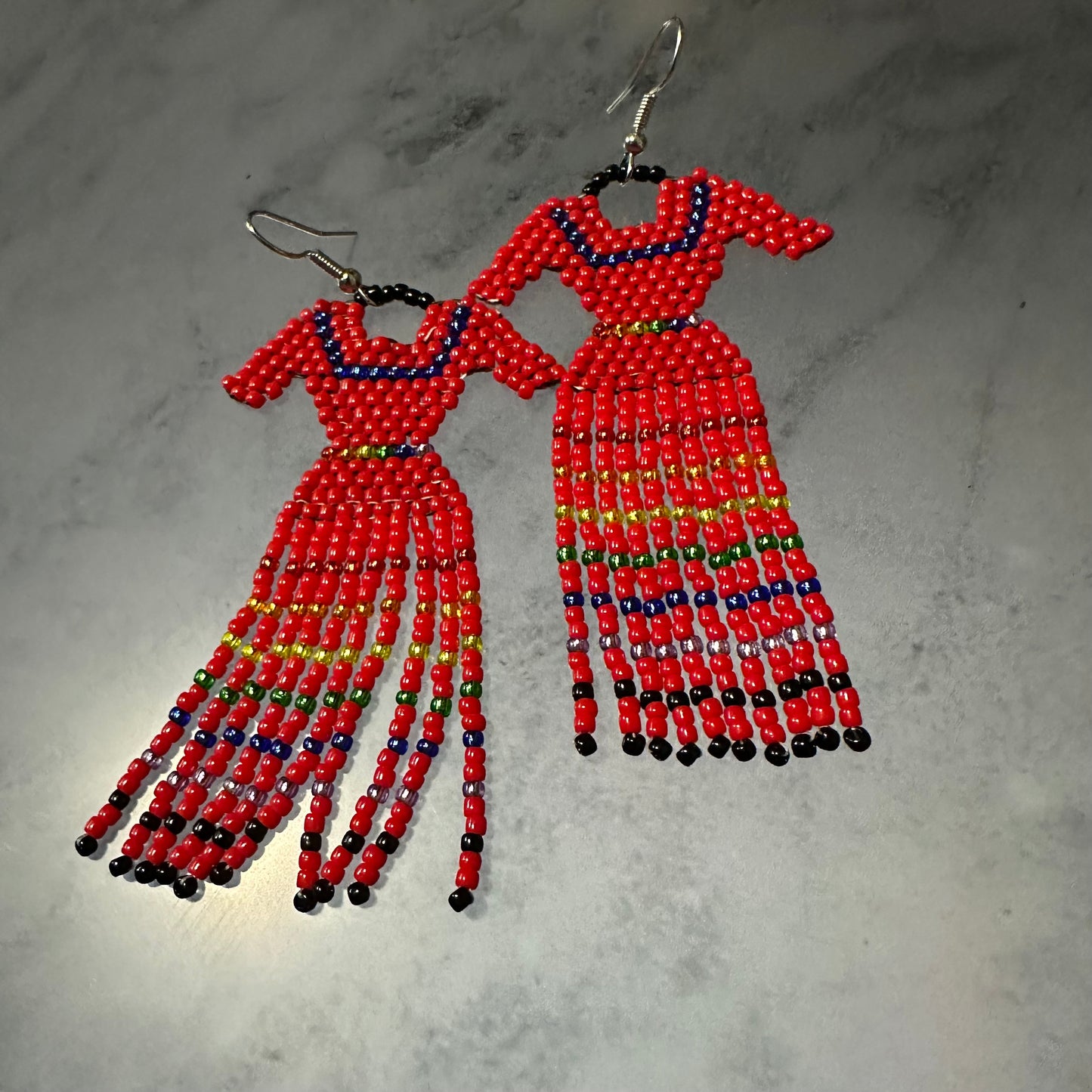 Beaded Red dress earring sets