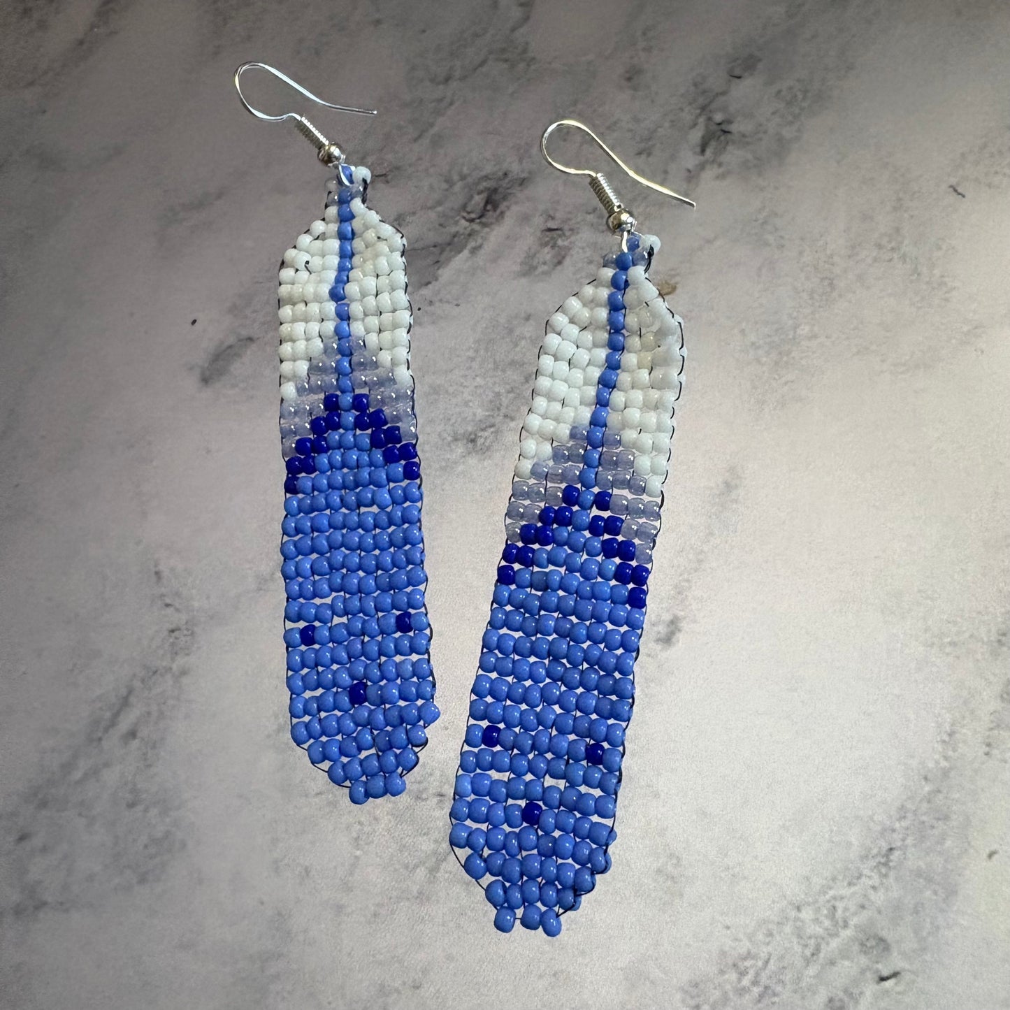 Beaded feather earrings