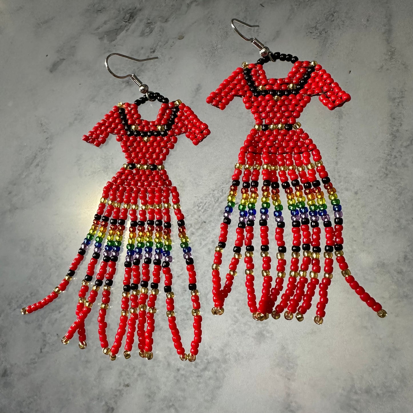 Beaded Red dress earring sets