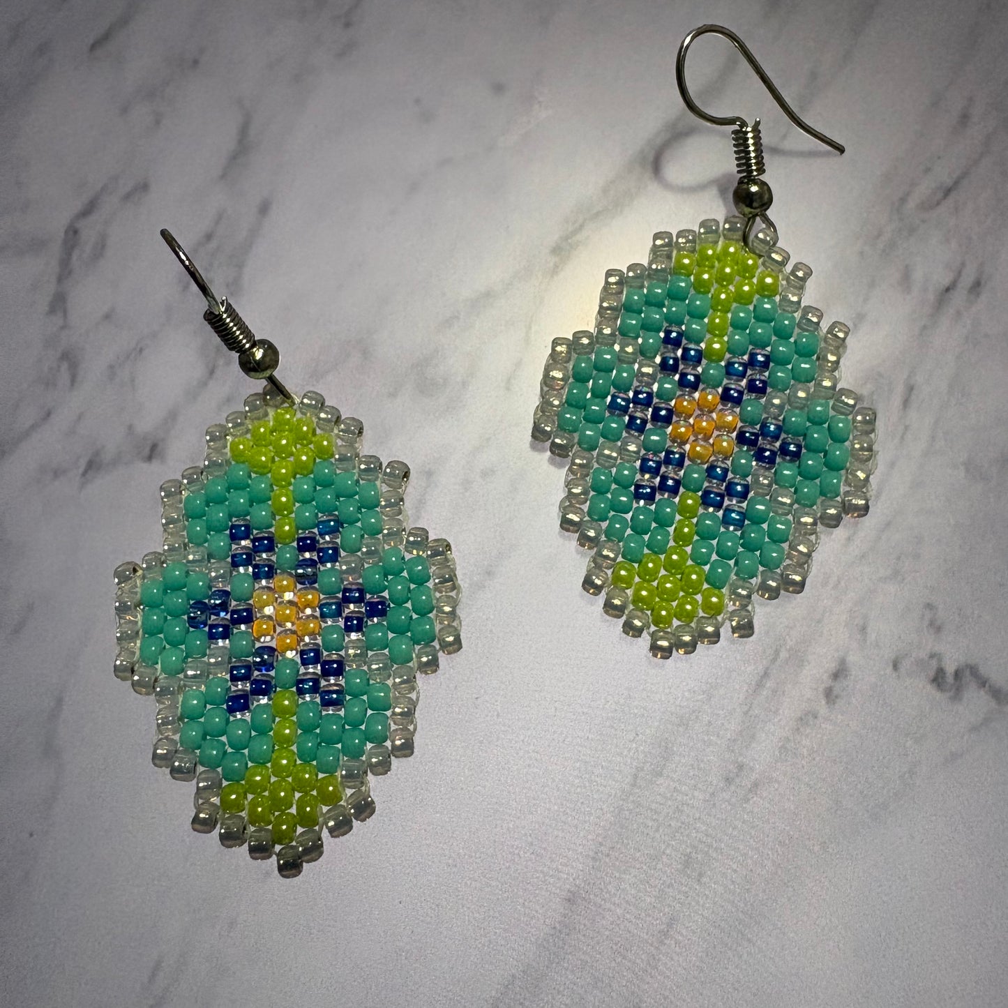Beaded petit point flowers