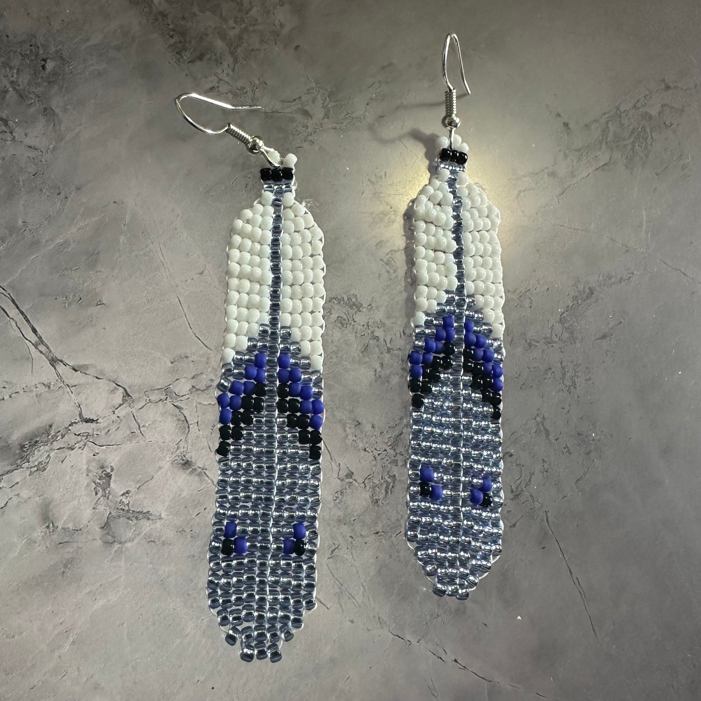 Beaded feather earrings