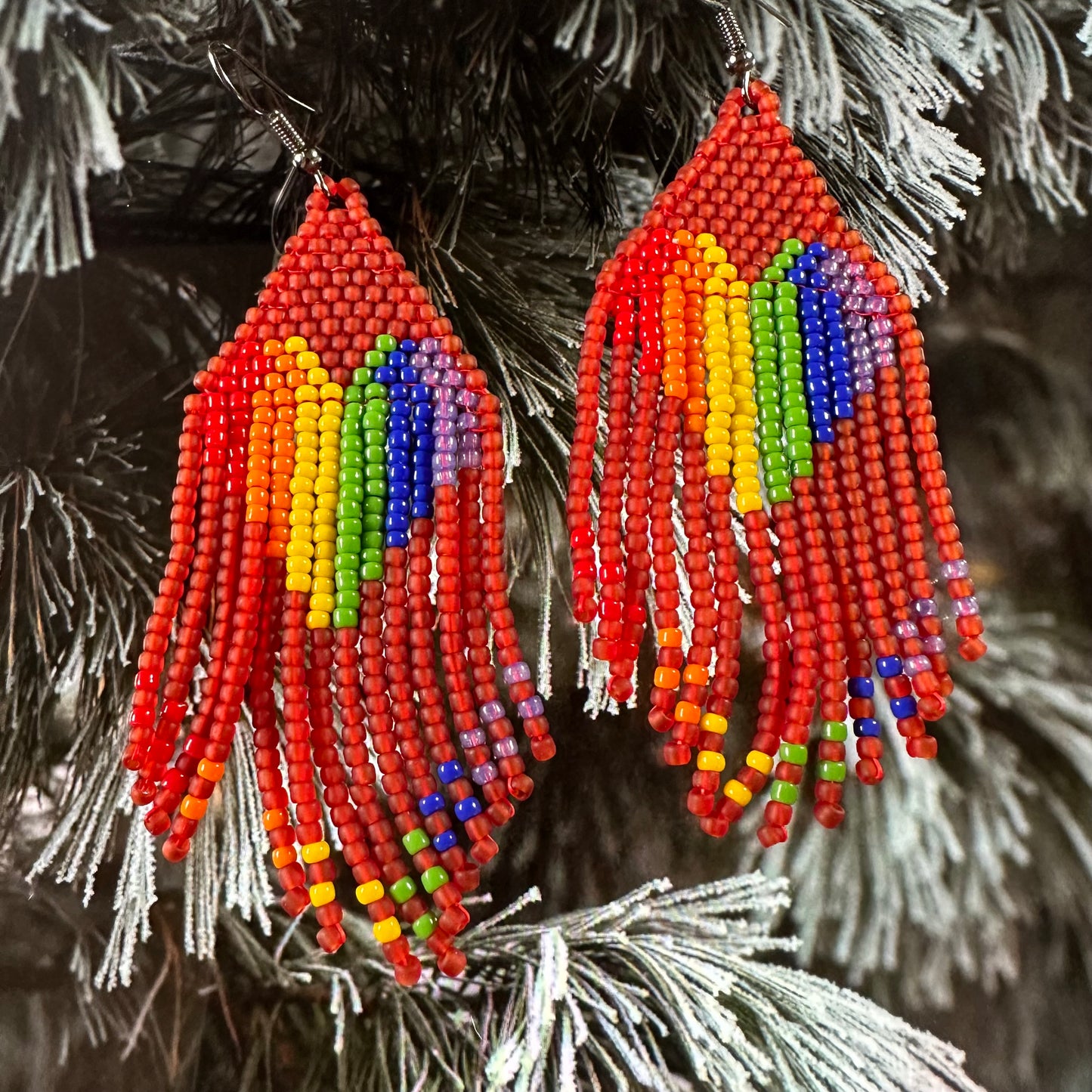 Fringe rainbow hearts