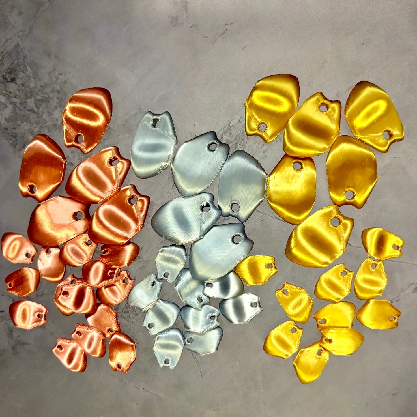 Elk Teeth inspired 3D printed pieces