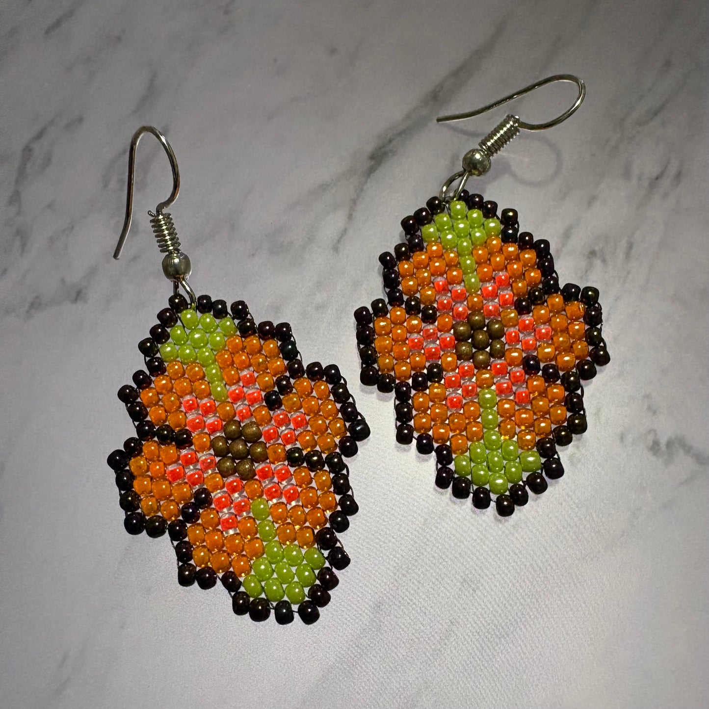 Beaded petit point flowers