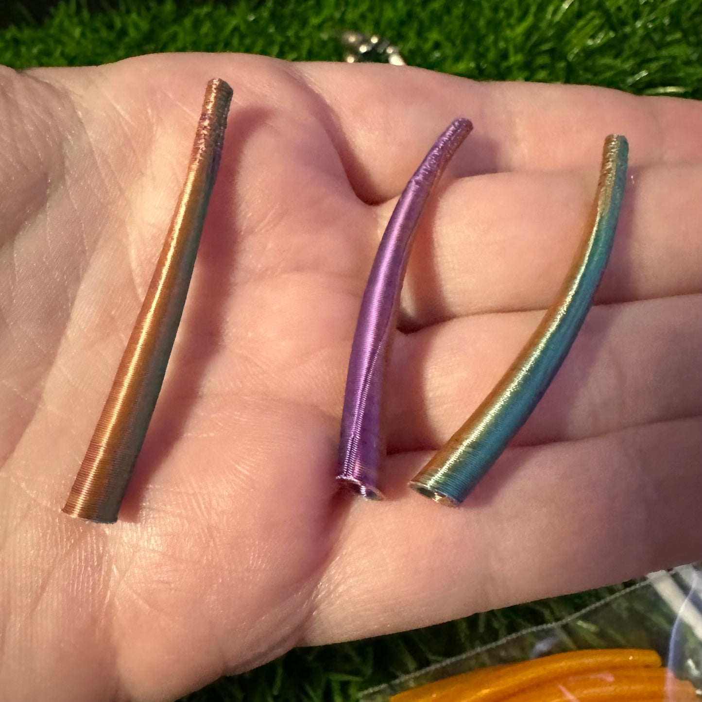 Dentalium inspired 3D printed pieces