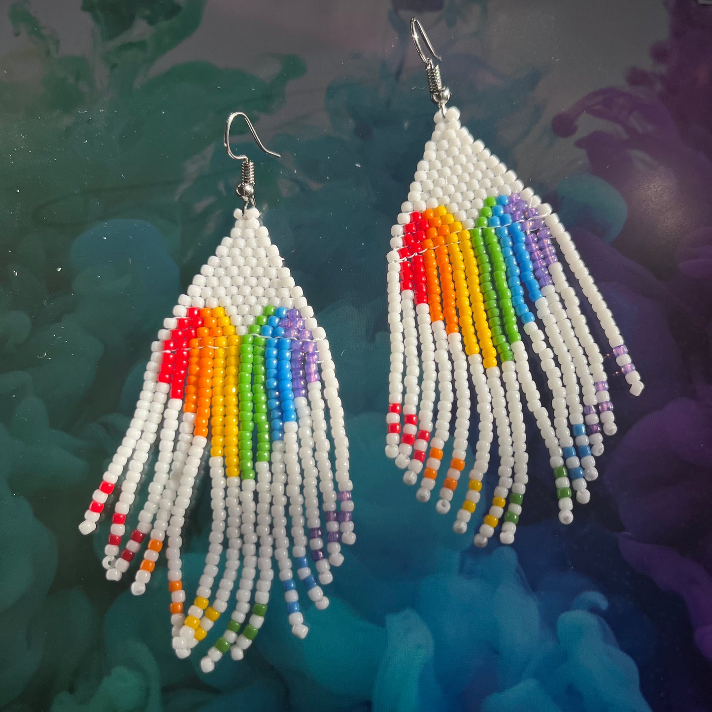 Fringe rainbow hearts