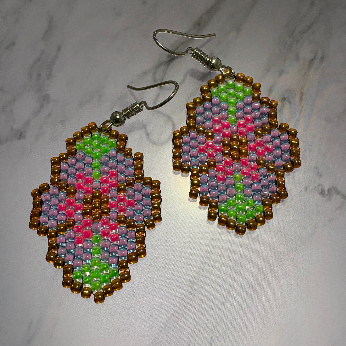 Beaded petit point flowers