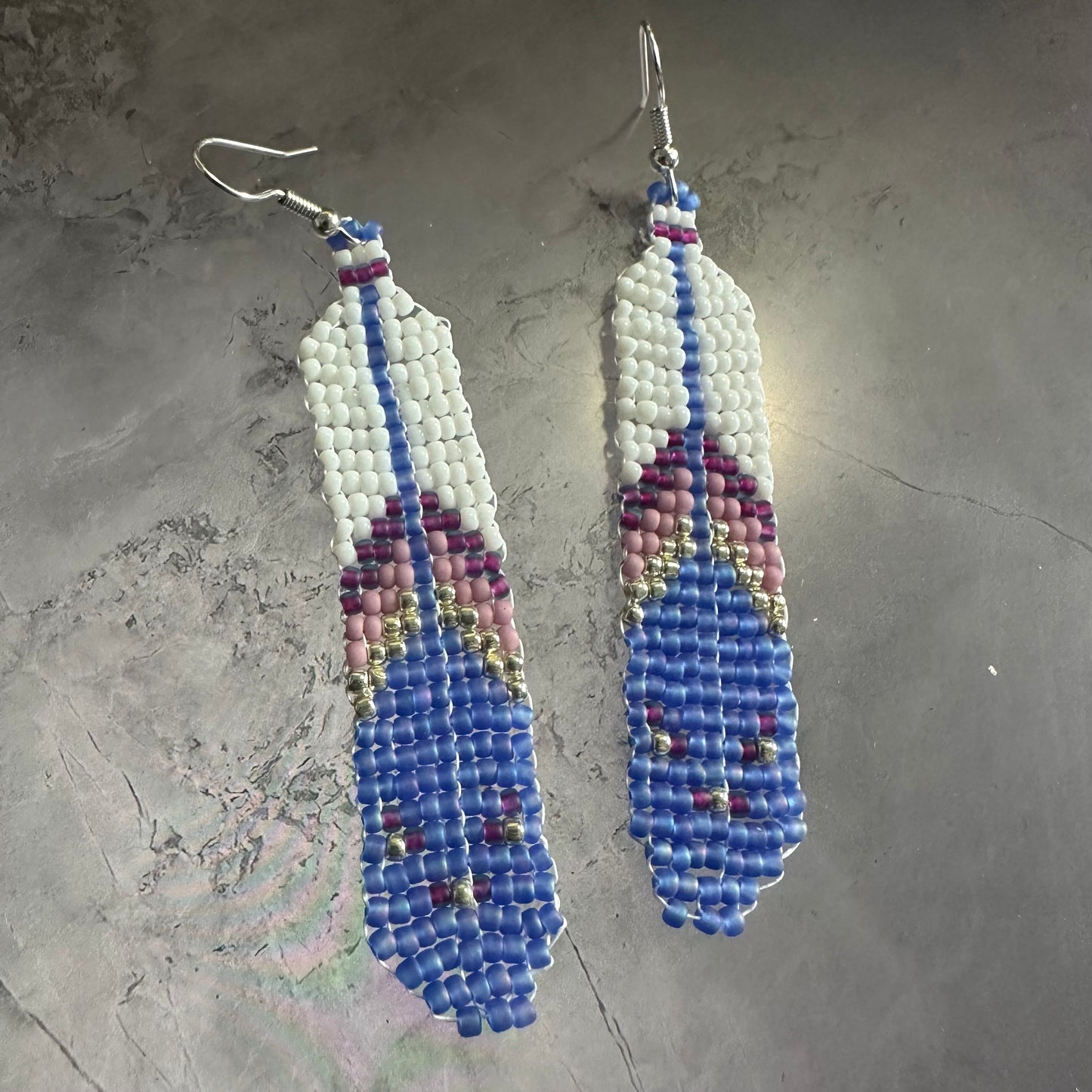 Beaded feather earrings