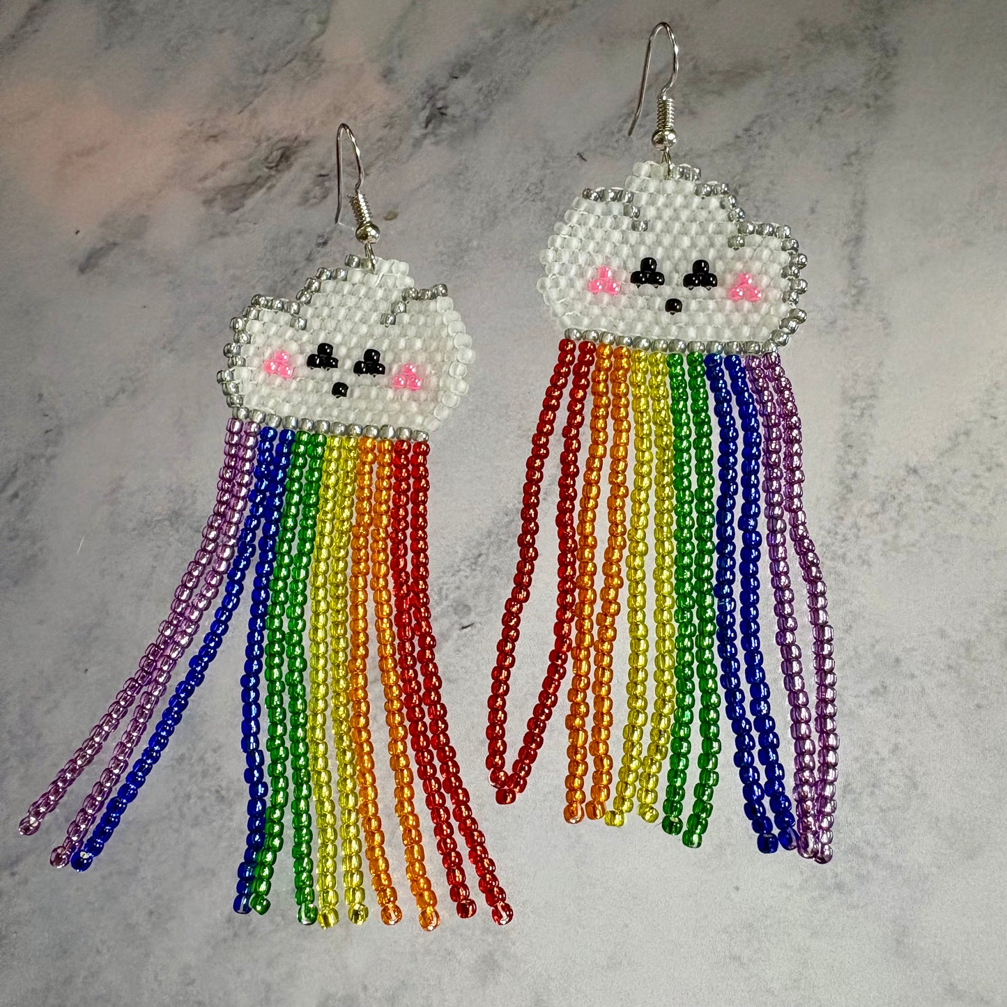 Rainbow cloud earrings