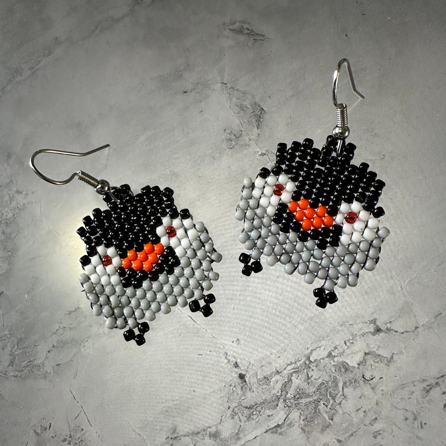 Beaded Chibi Bird Earrings