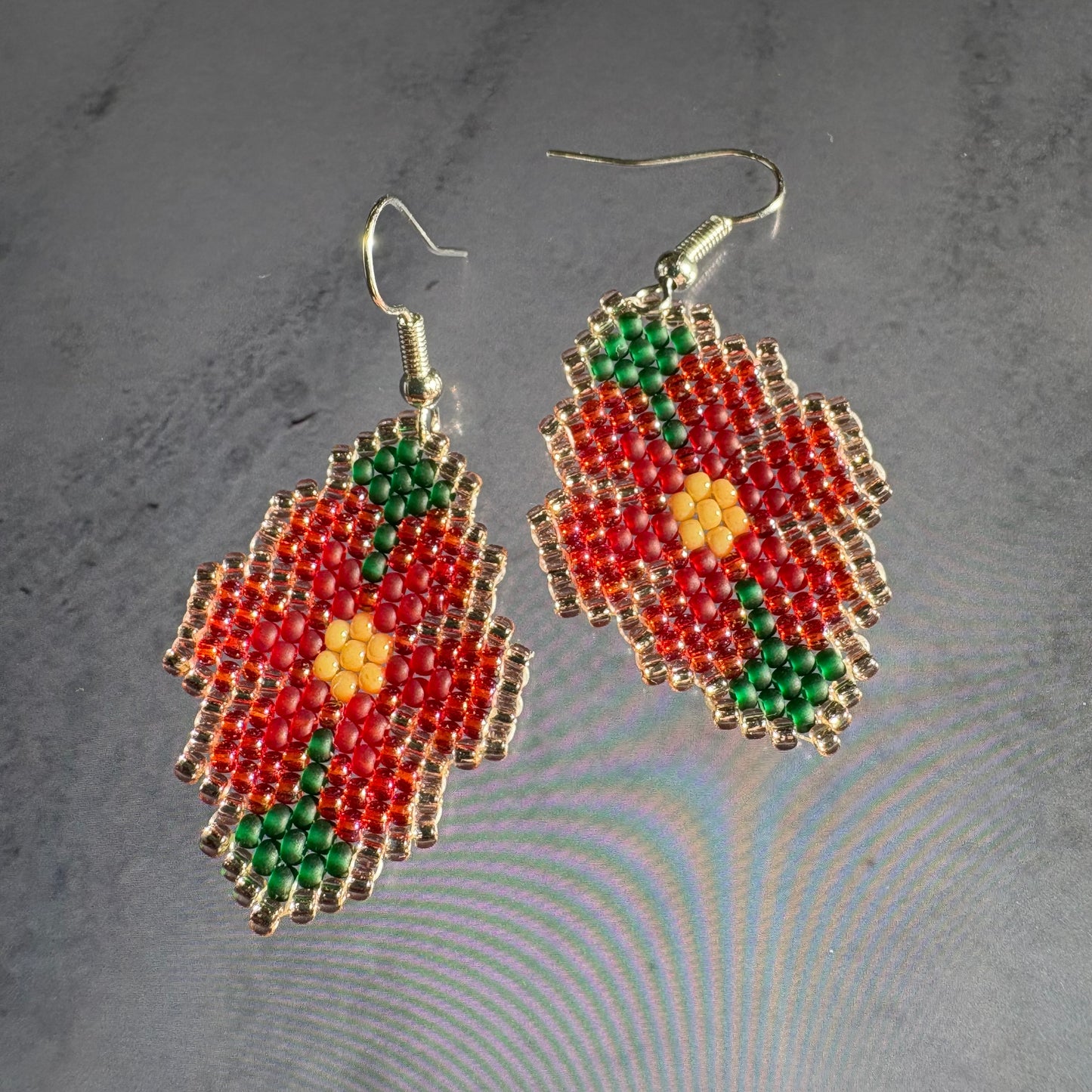 Beaded petit point flowers