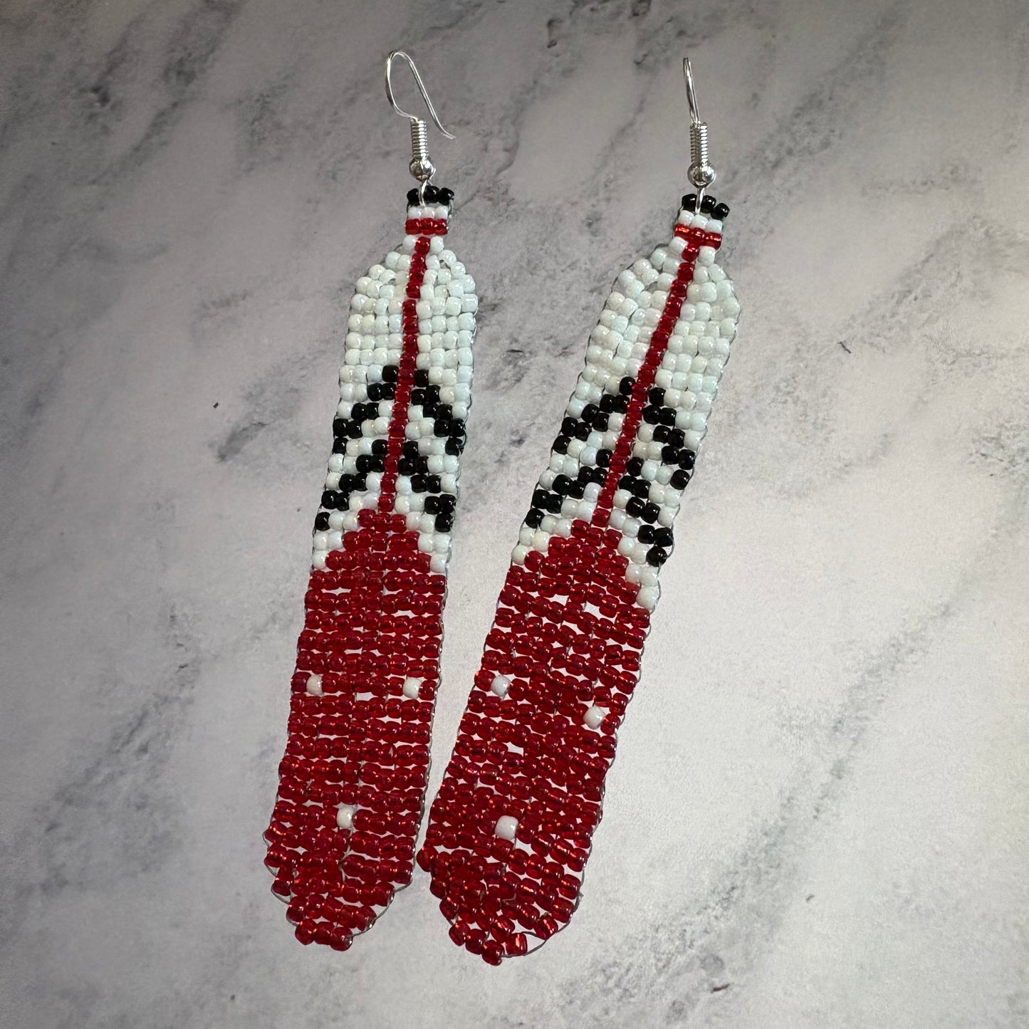 Beaded feather earrings