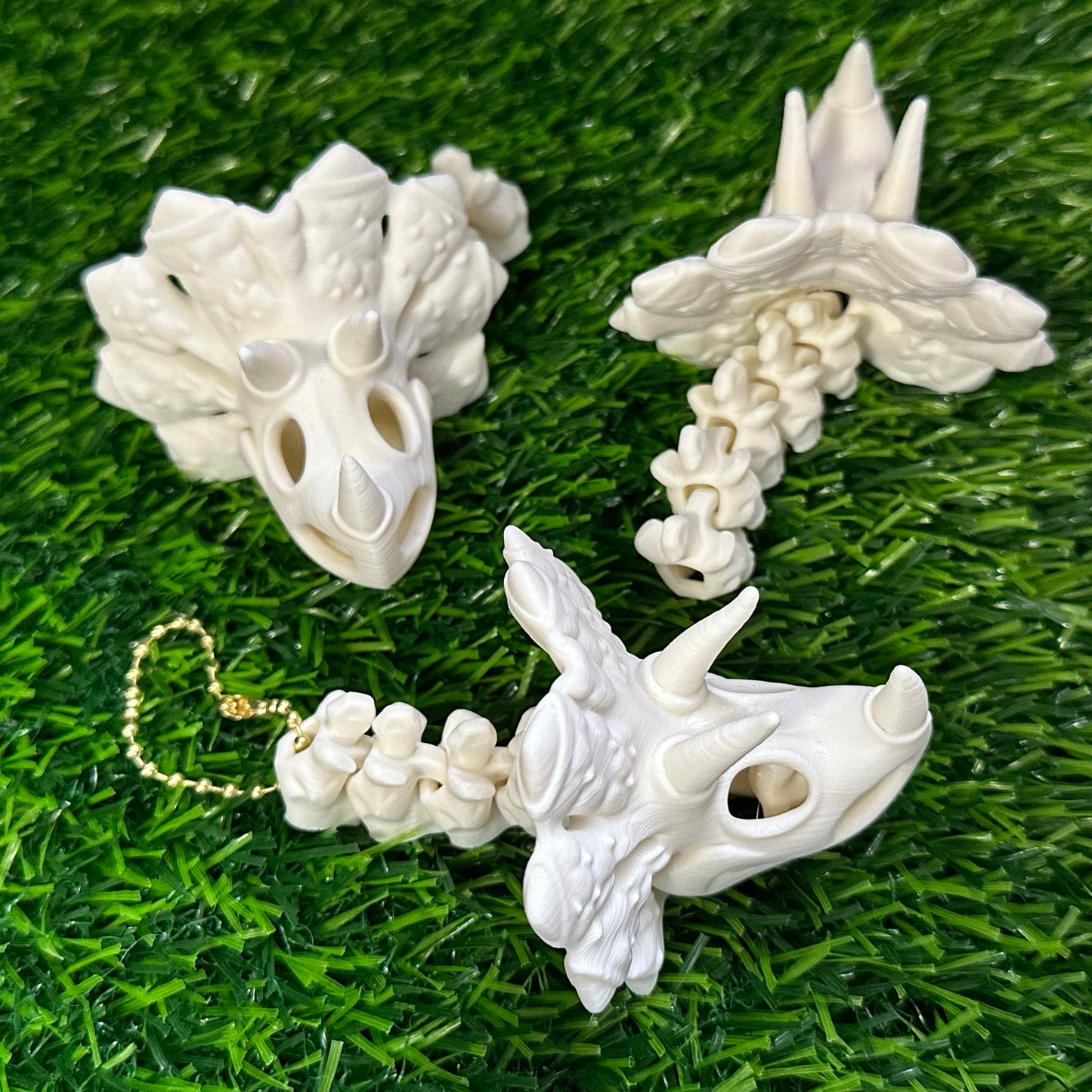 Skeleton Triceratops Keychain