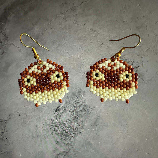 Beaded Chibi Bird Earrings
