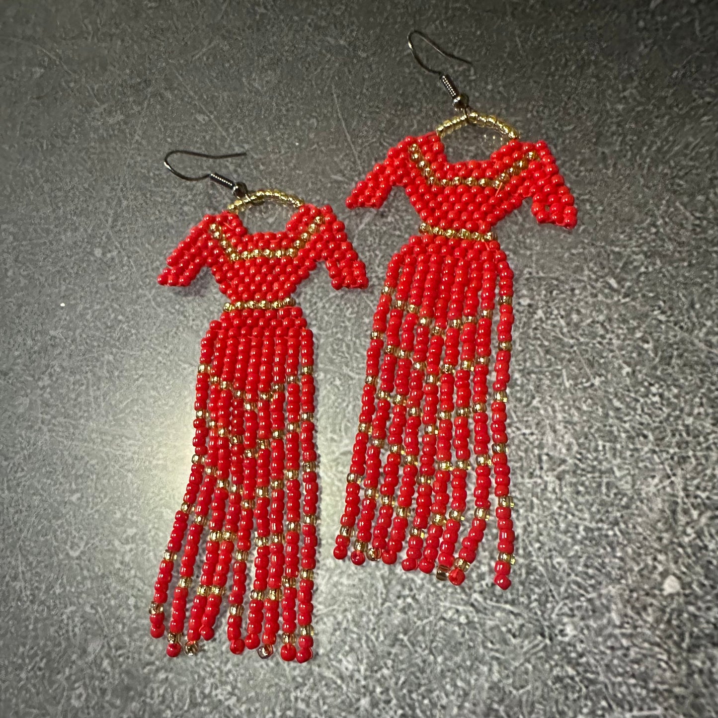 Beaded Red dress earring sets