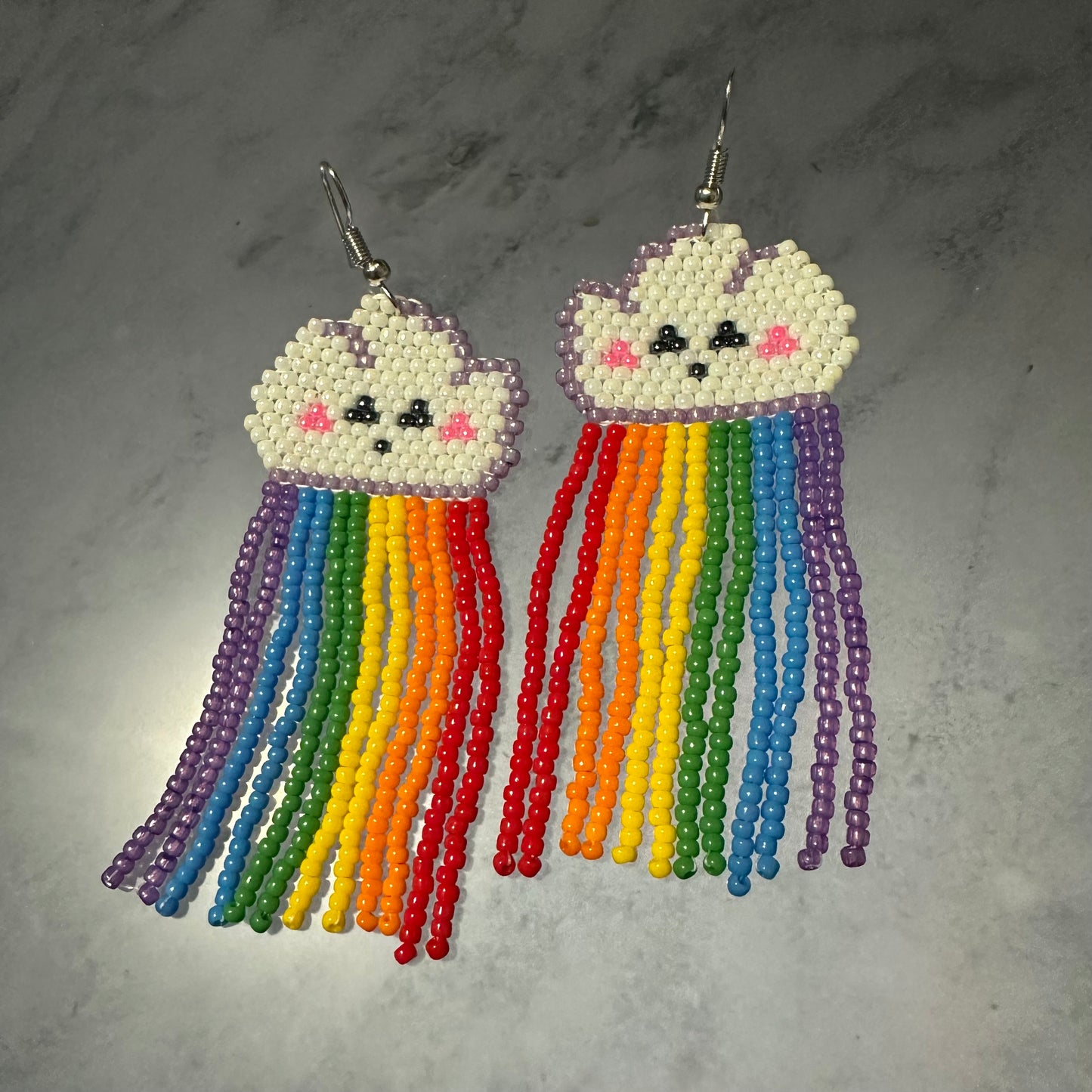 Rainbow cloud earrings