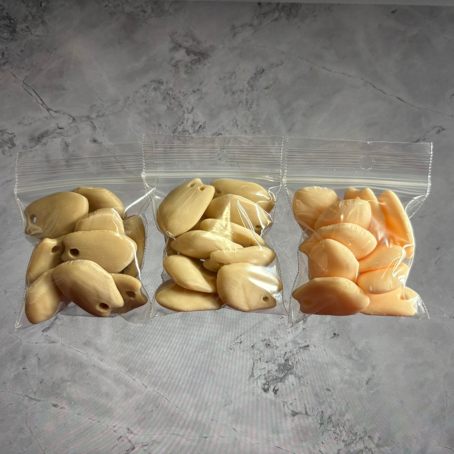 Elk Teeth inspired 3D printed pieces