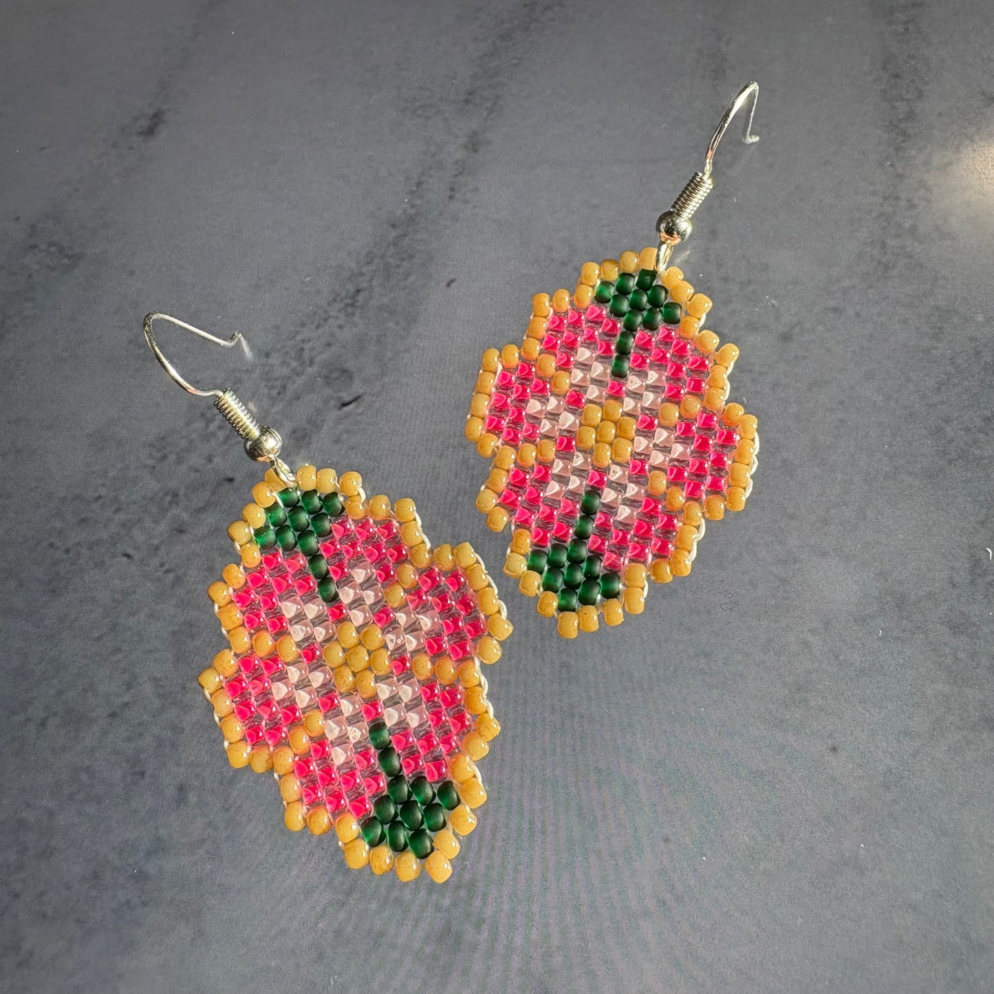 Beaded petit point flowers