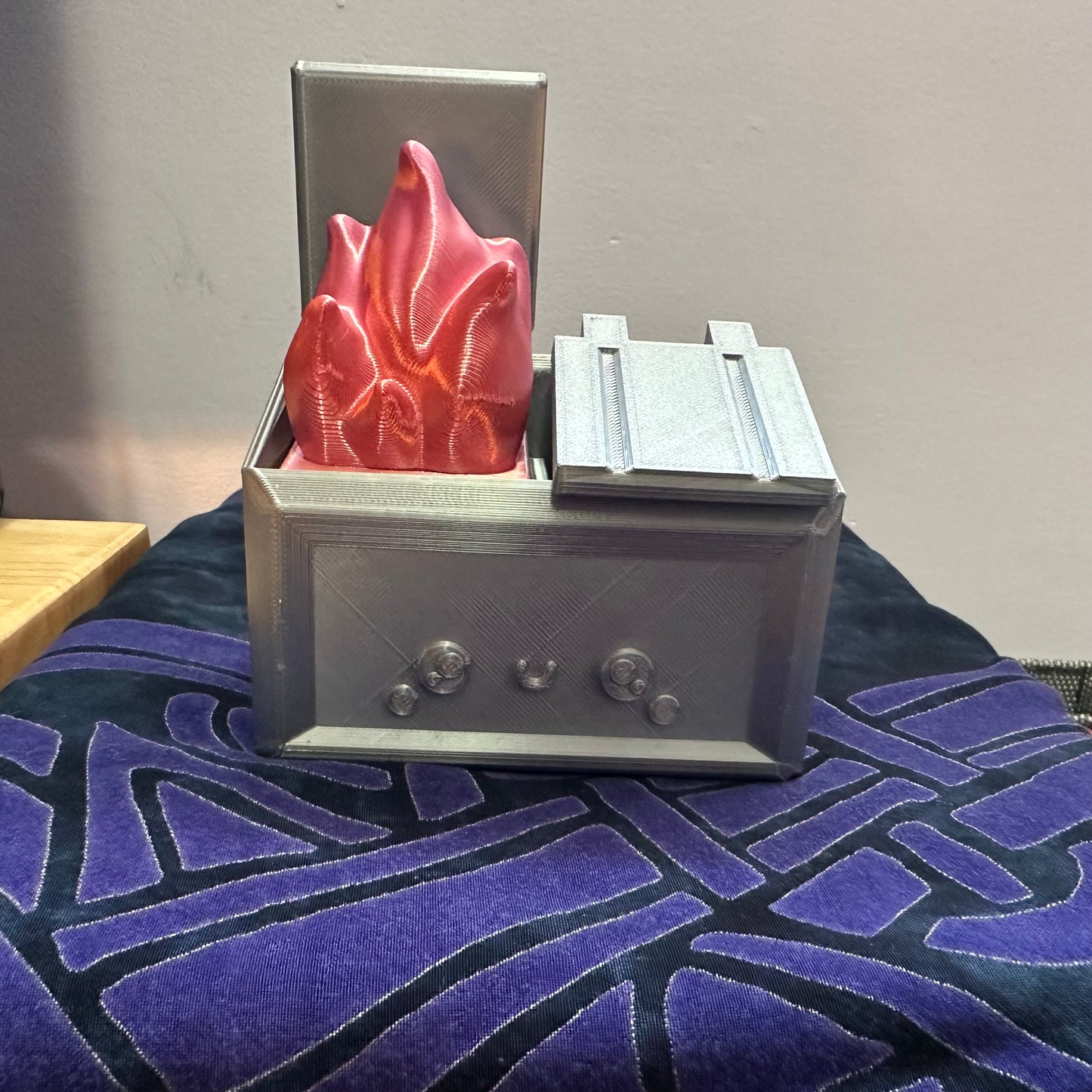 Dumpster fire desk decor/paperclip holder