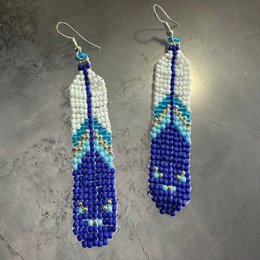 Beaded feather earrings