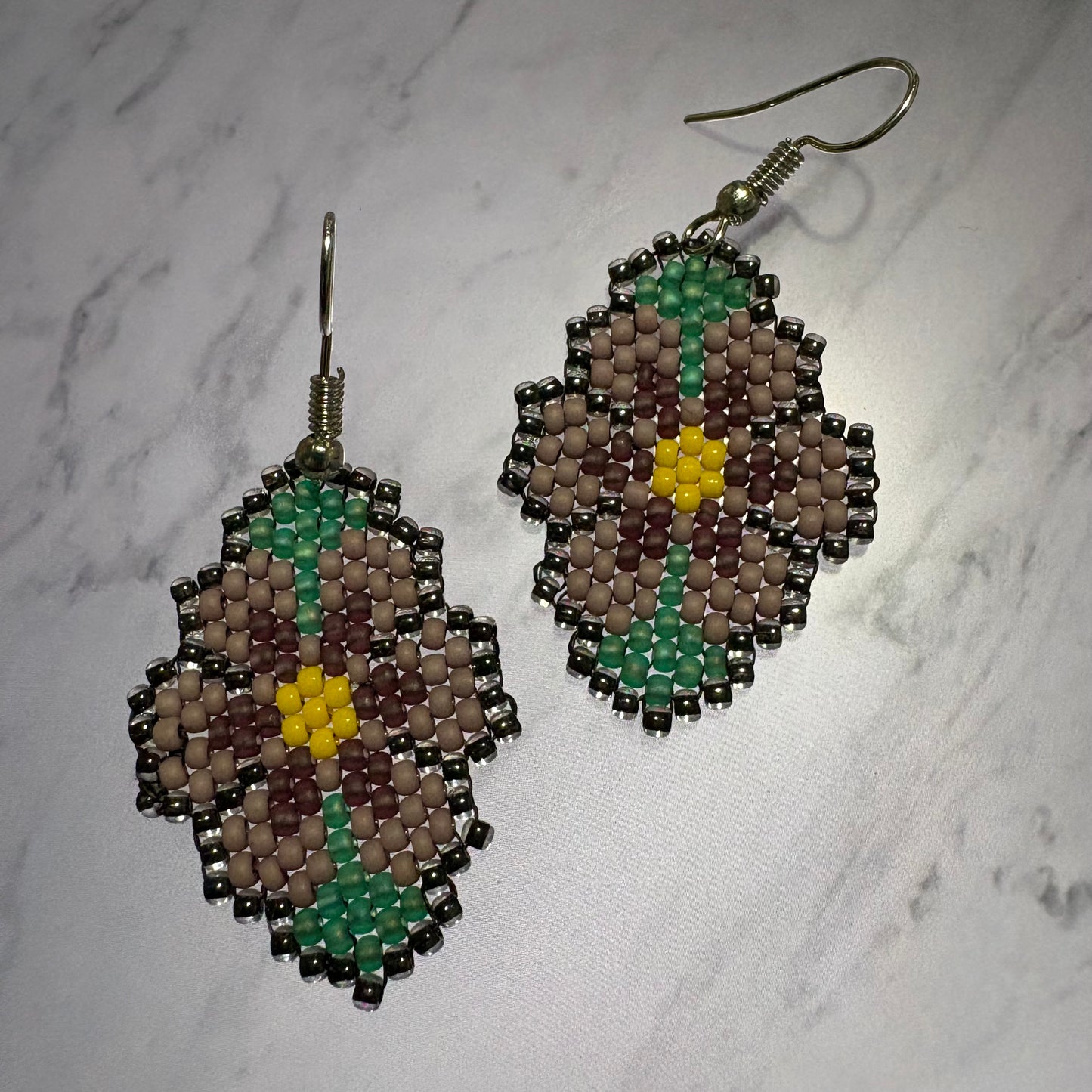 Beaded petit point flowers