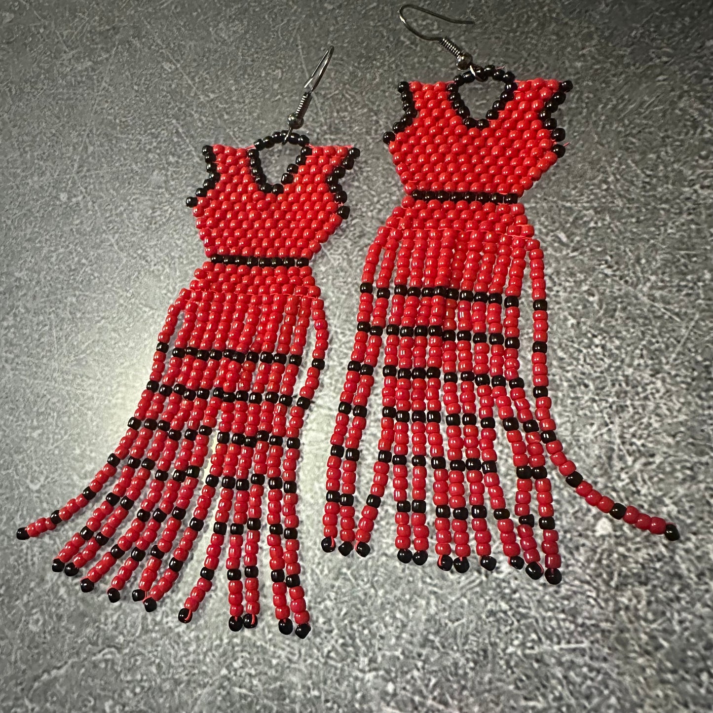 Beaded Red dress earring sets