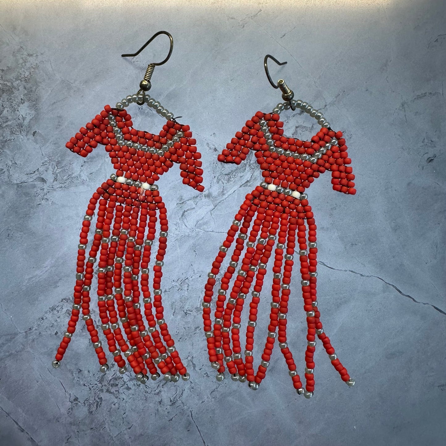 Beaded Red dress earring sets