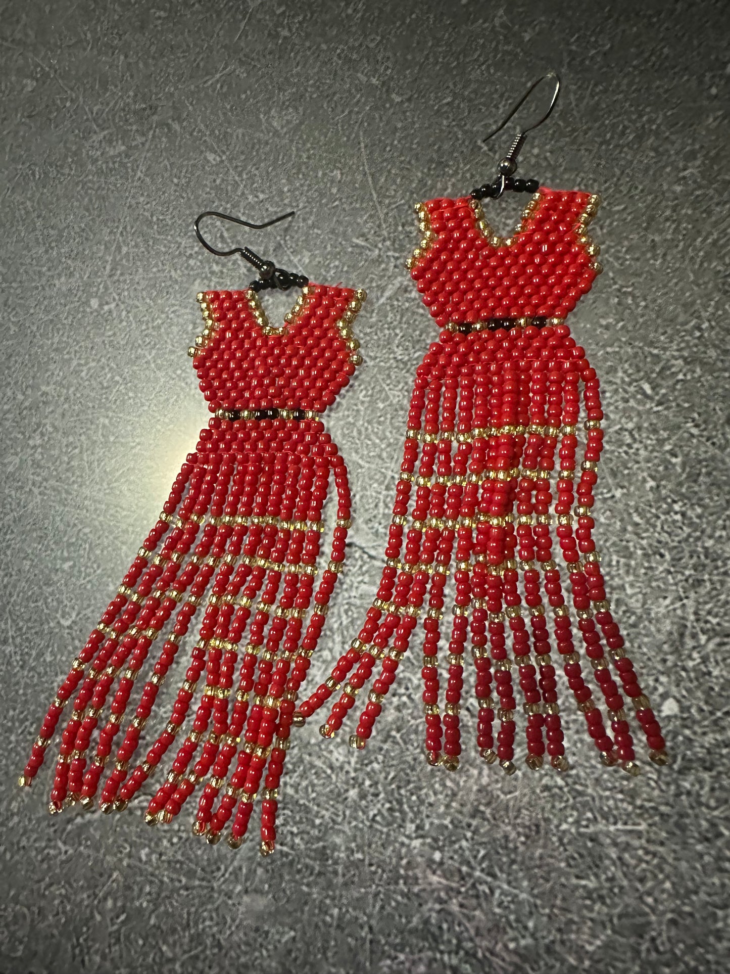 Beaded Red dress earring sets
