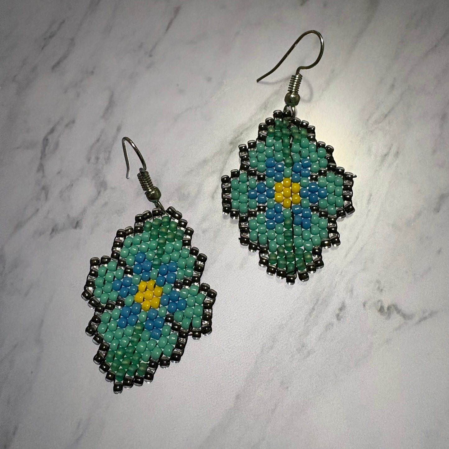 Beaded petit point flowers