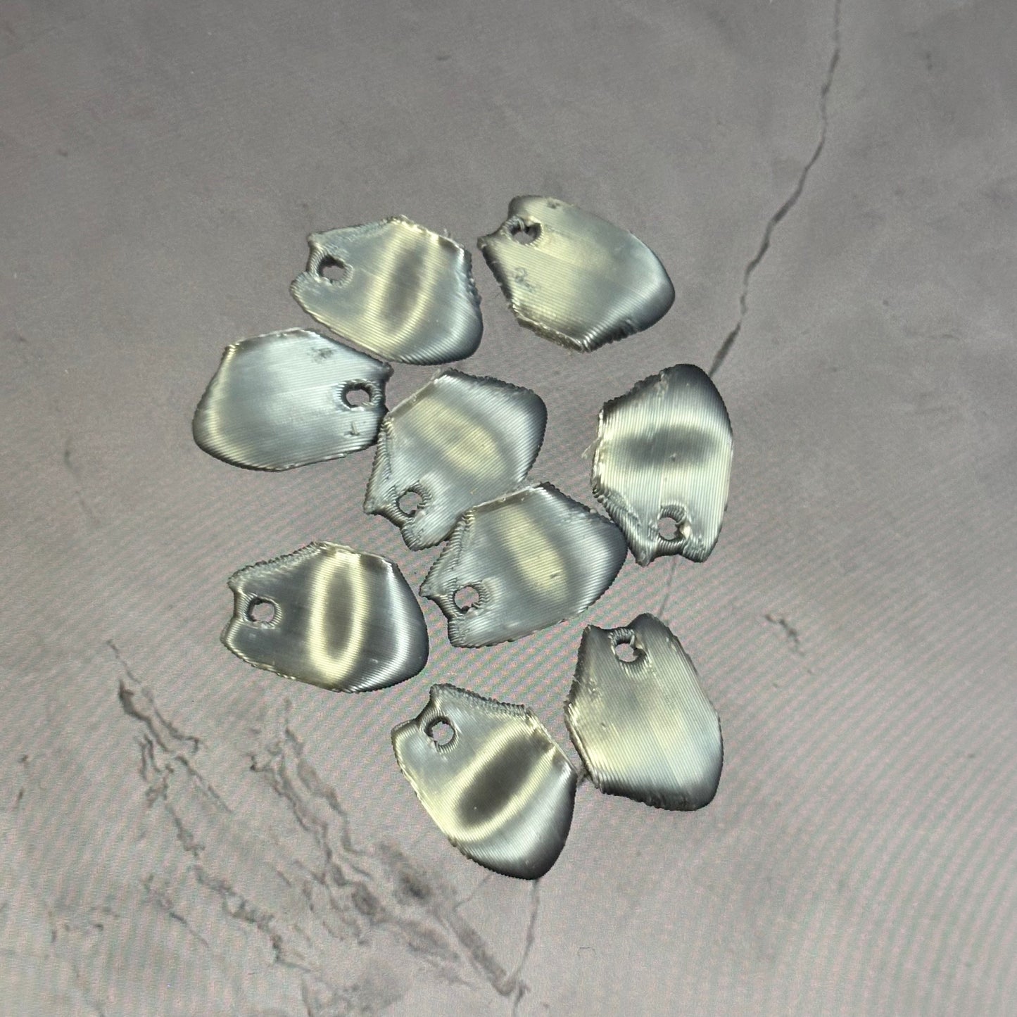 Elk Teeth inspired 3D printed pieces