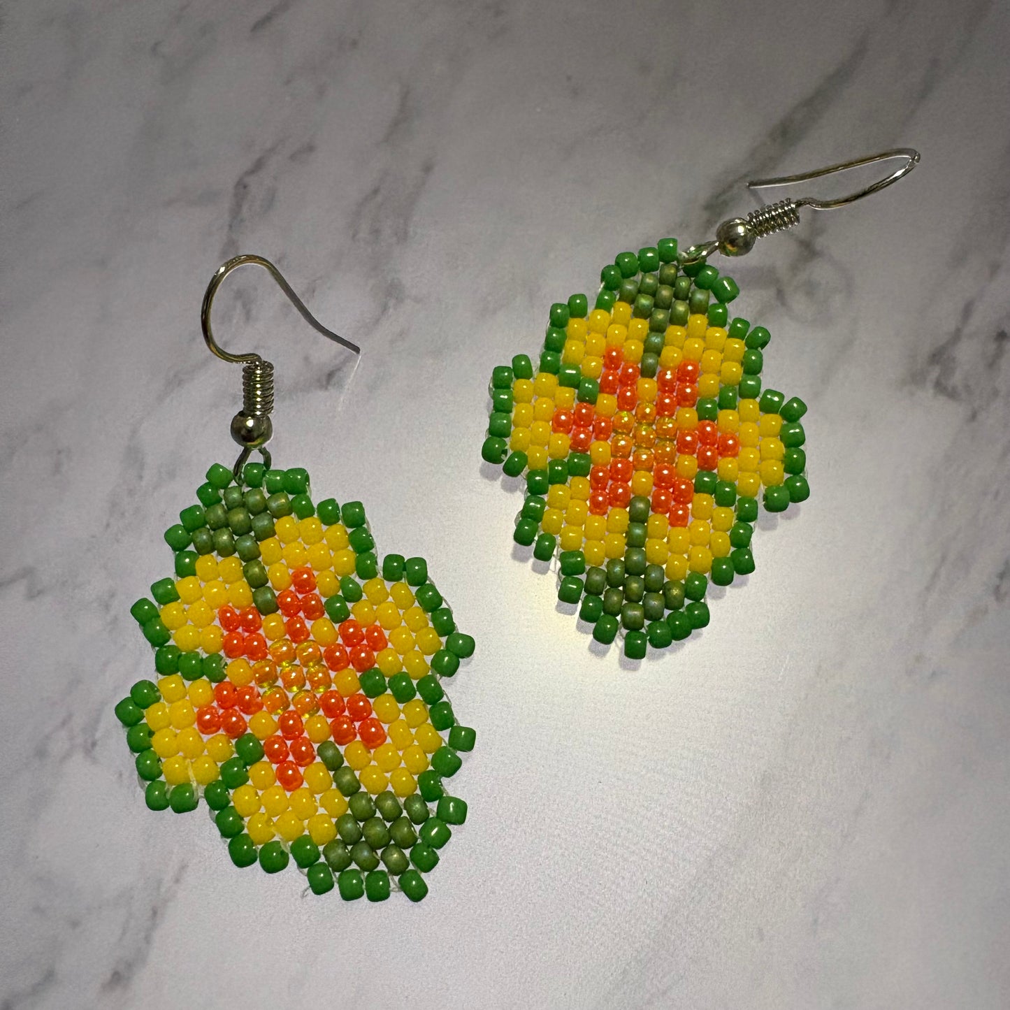 Beaded petit point flowers