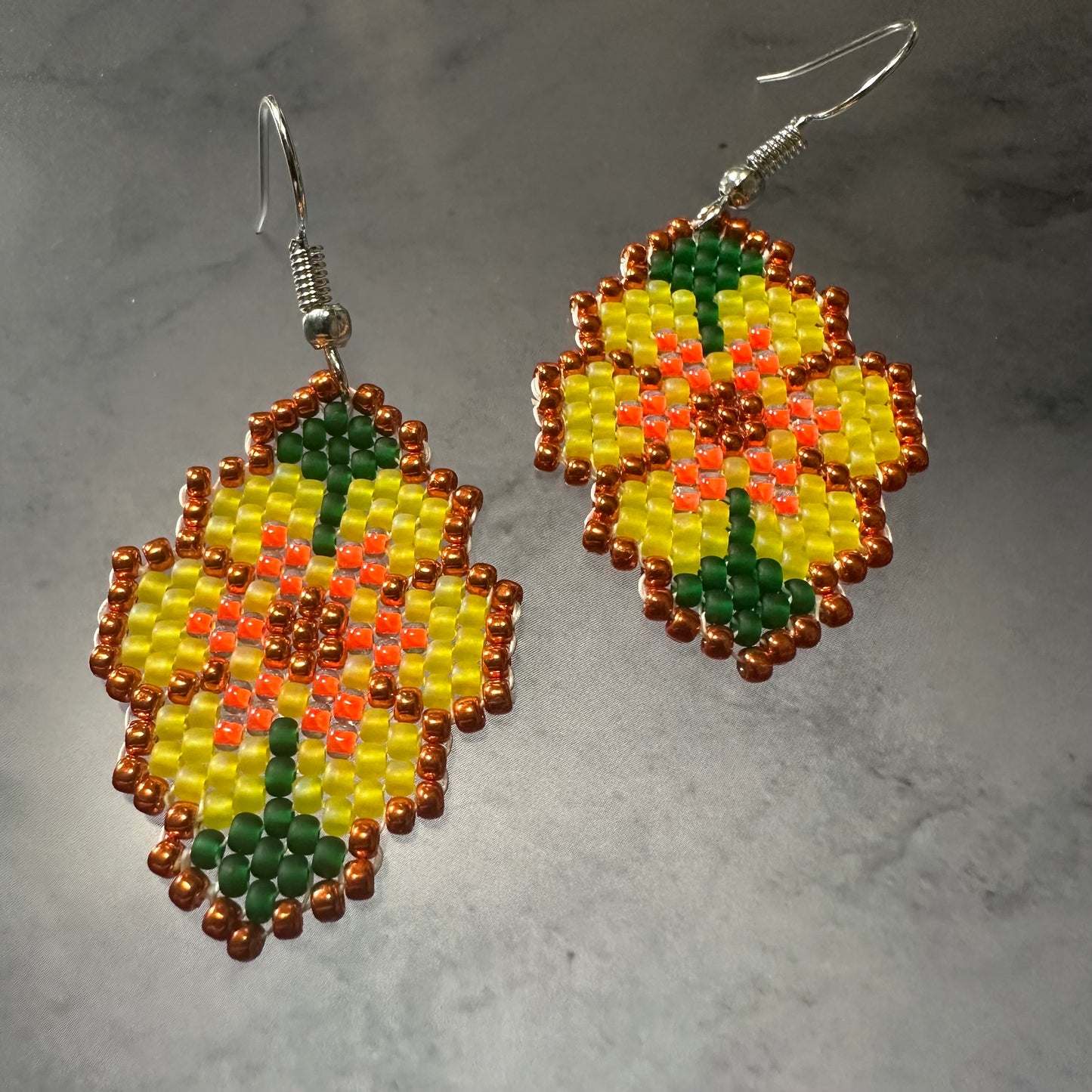 Beaded petit point flowers