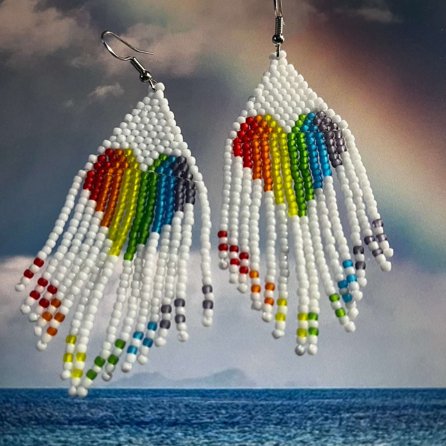 Fringe rainbow hearts