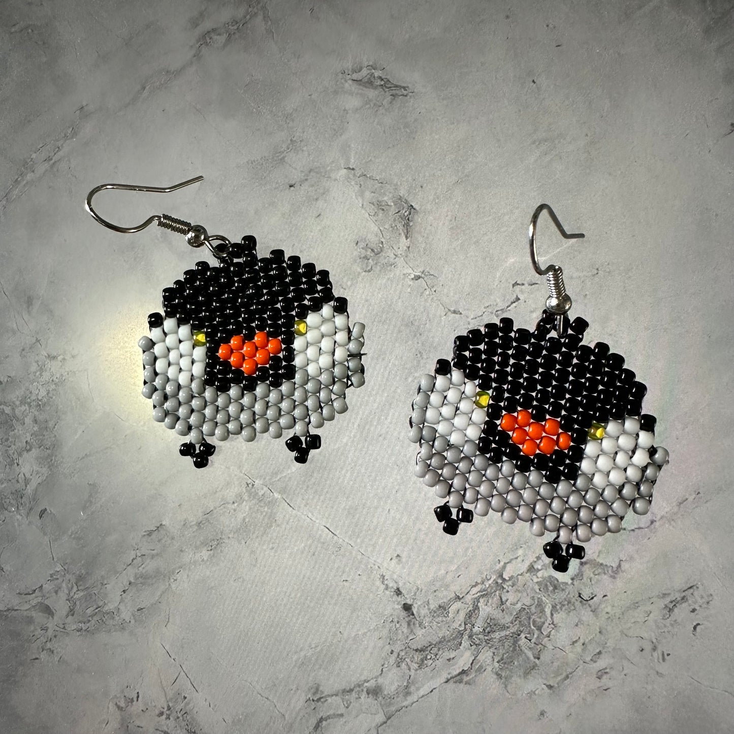 Beaded Chibi Bird Earrings