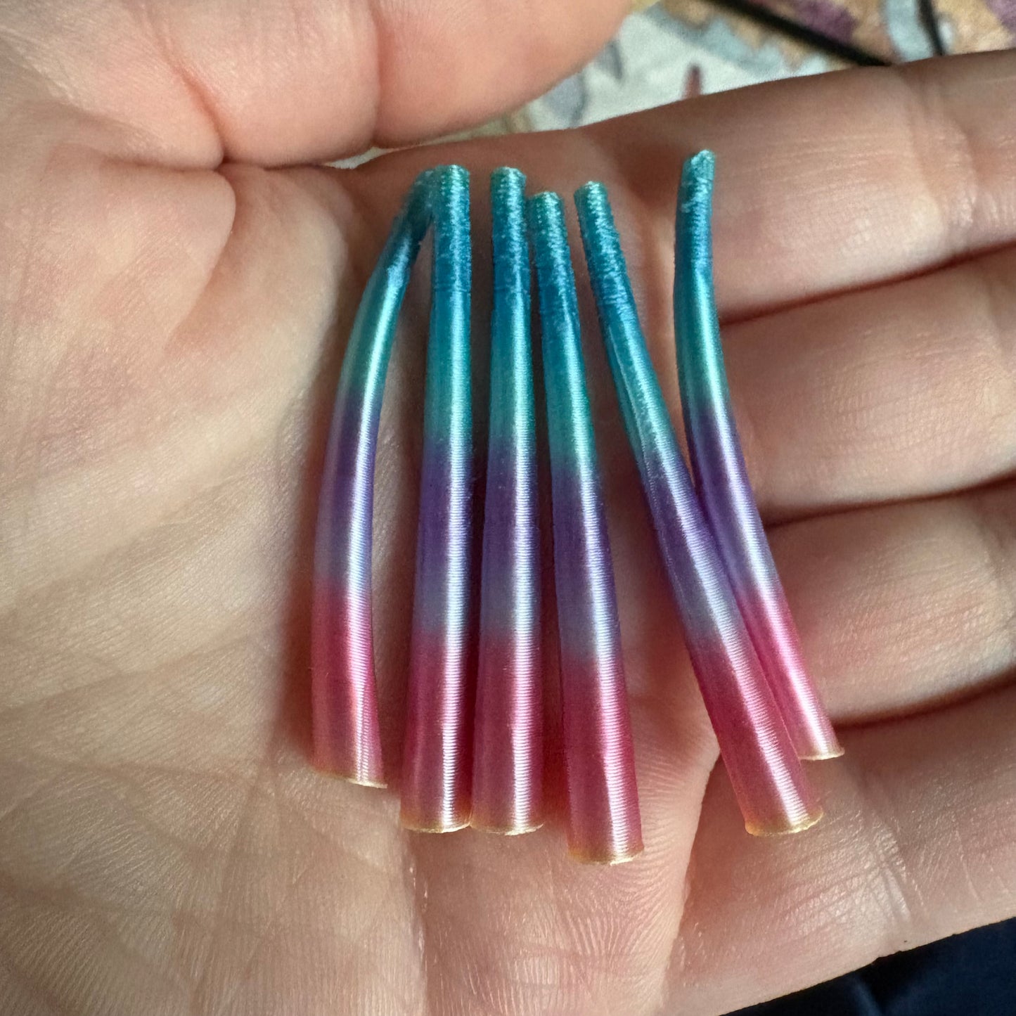 Dentalium inspired 3D printed pieces