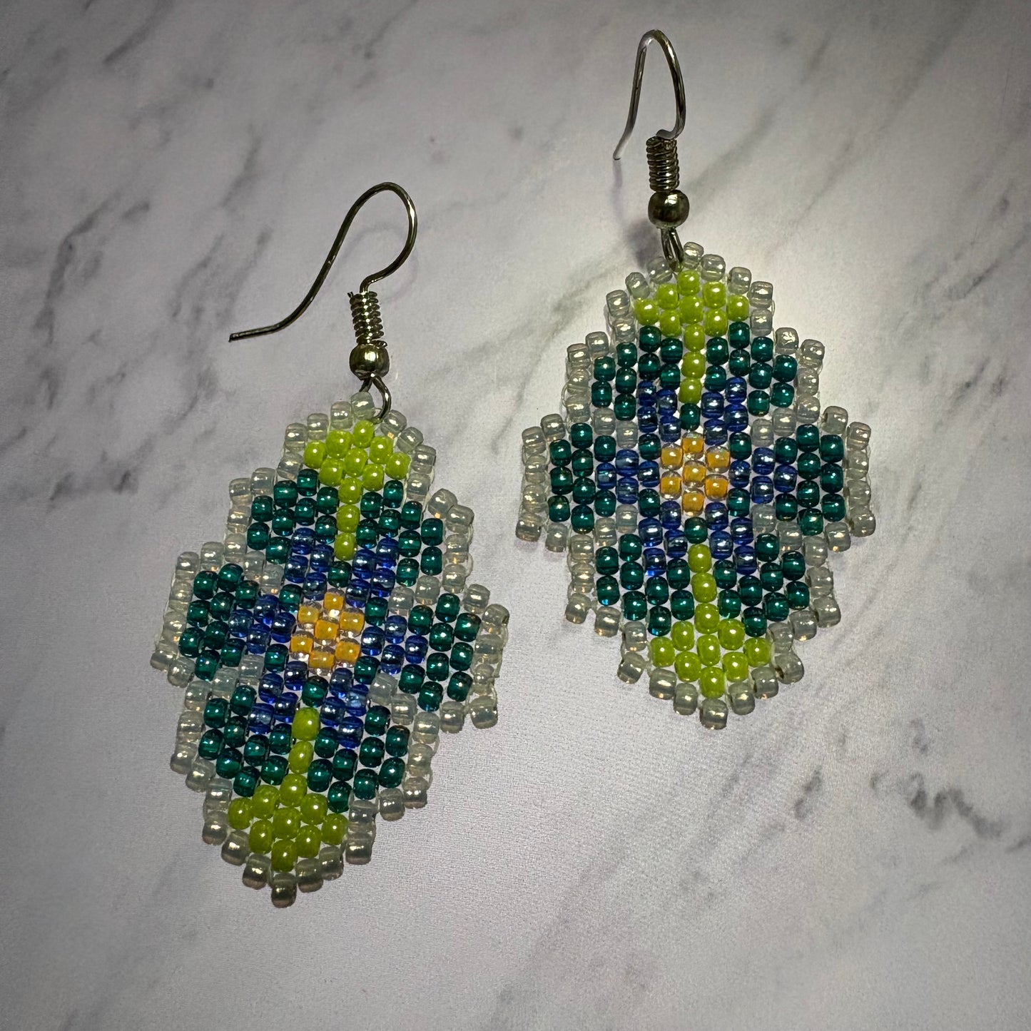 Beaded petit point flowers