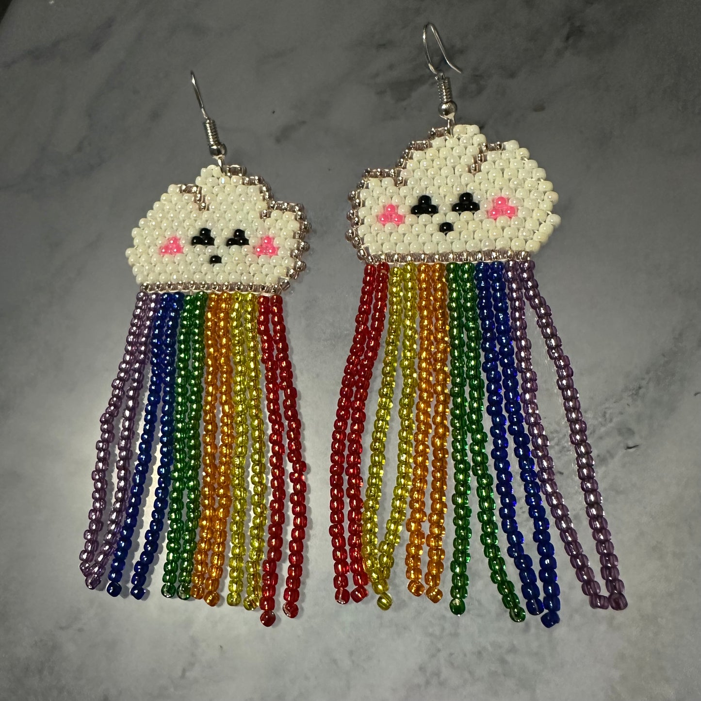 Rainbow cloud earrings