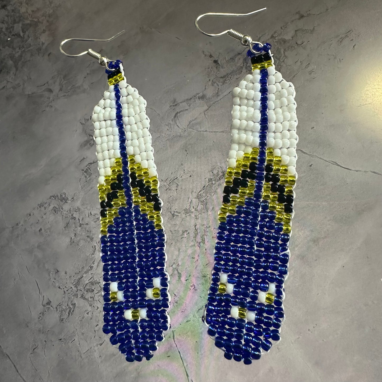 Beaded feather earrings