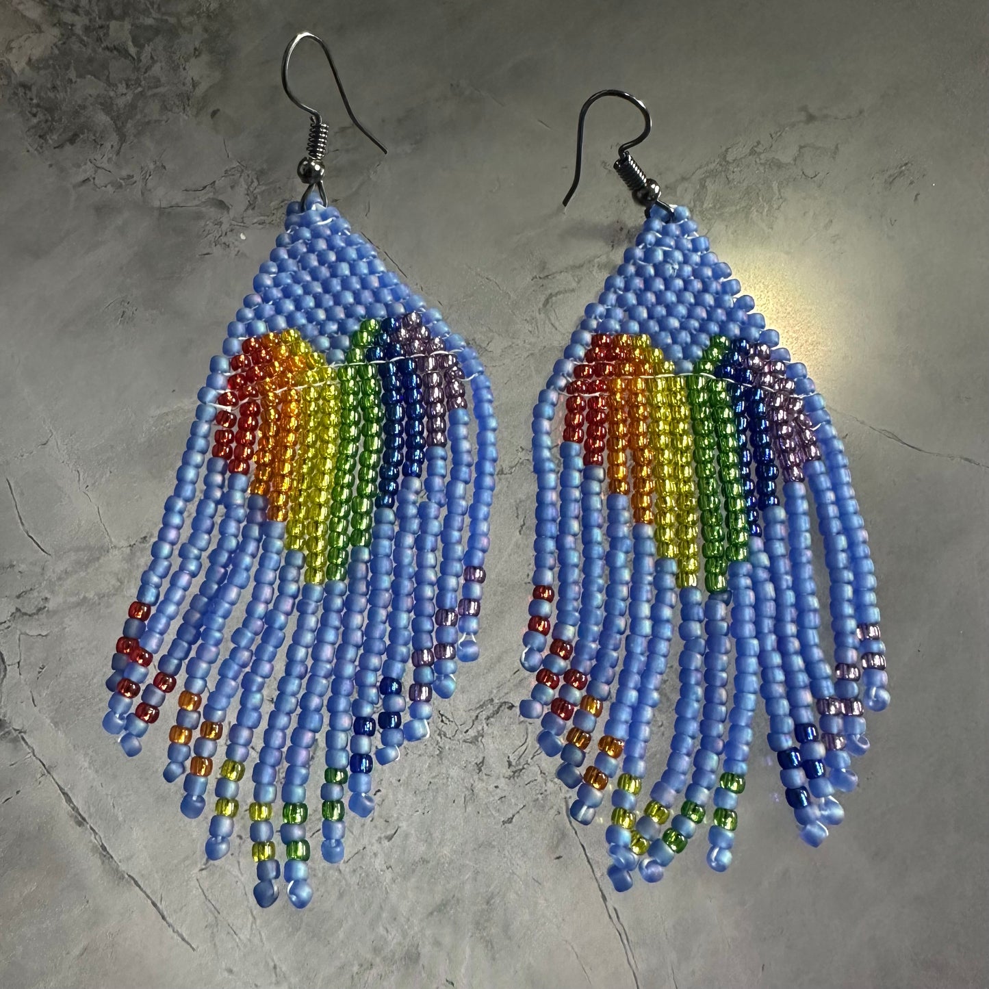 Fringe rainbow hearts