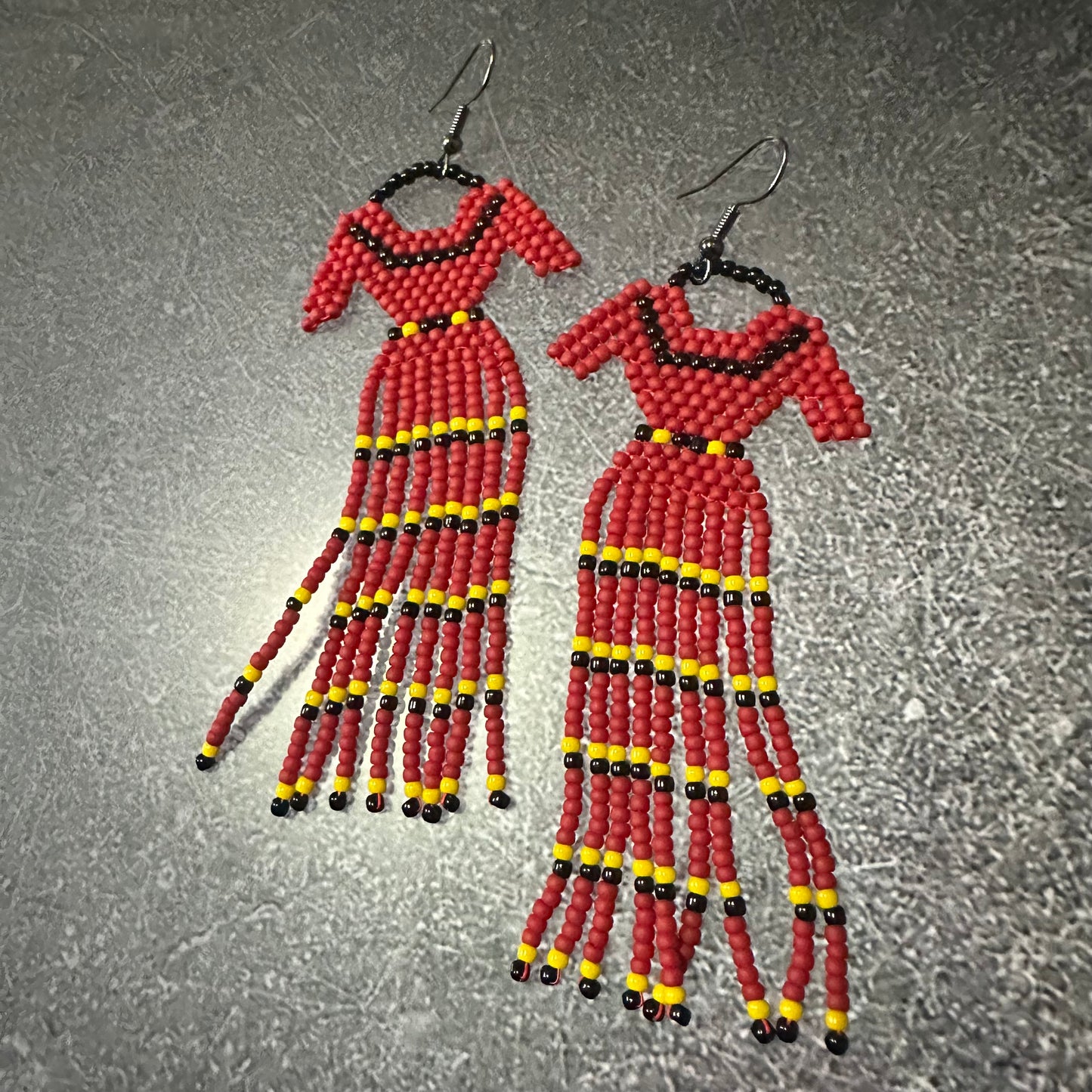 Beaded Red dress earring sets